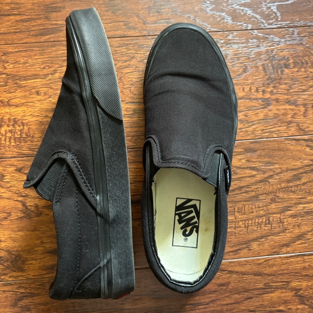 Vans Men's Black Canvas Slip-On Sneakers